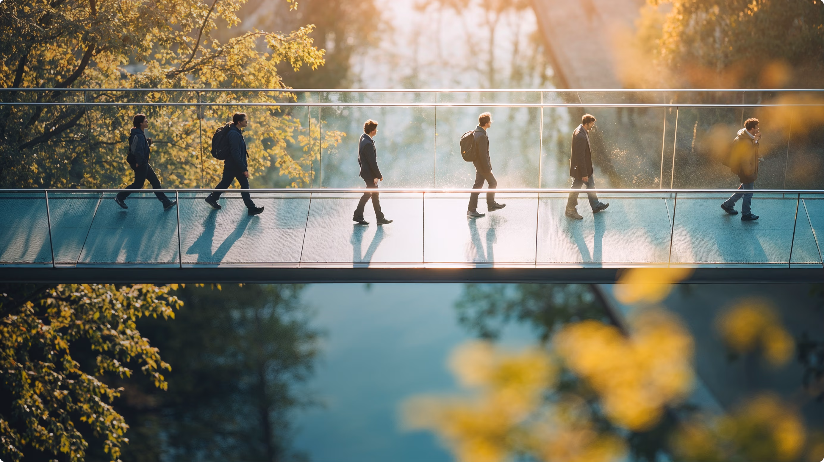 People on a bridge